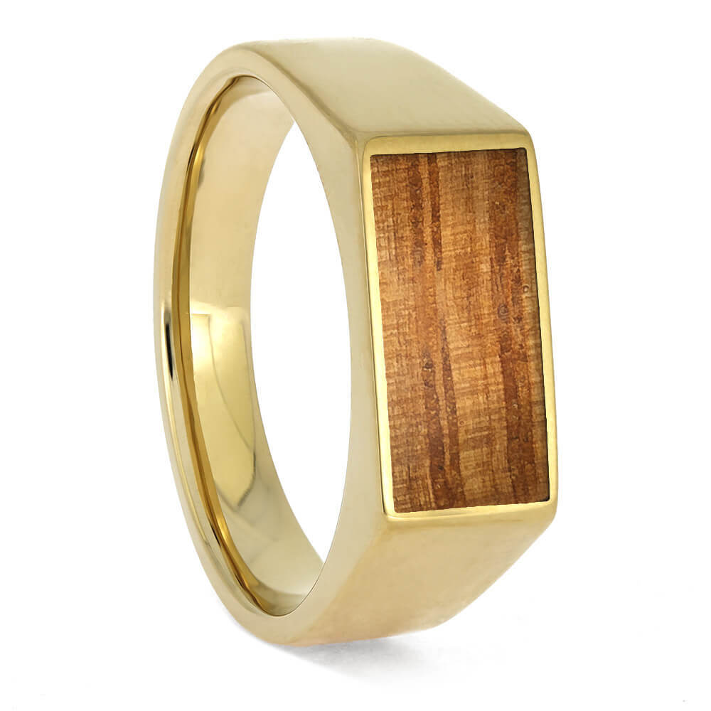 Wooden signet online ring