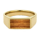 Men's Signet Ring with Whiskey Barrel Wood