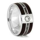 Sterling Silver Wedding Band with Wood and Pearls