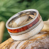 Amboyna Wood and Deer Antler Wedding Band