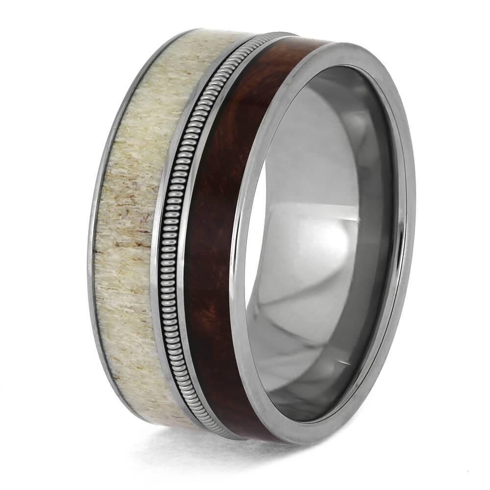 Guitar String and Antler Ring