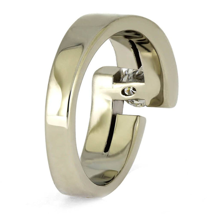 Solitaire Engagement Ring with Fossil Inlays