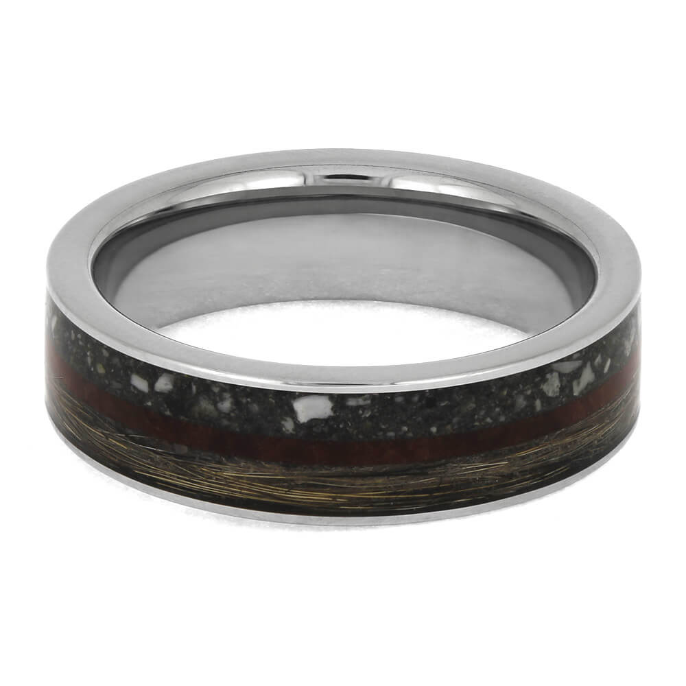 Memorial Ring with Wood, Ashes, and Fur