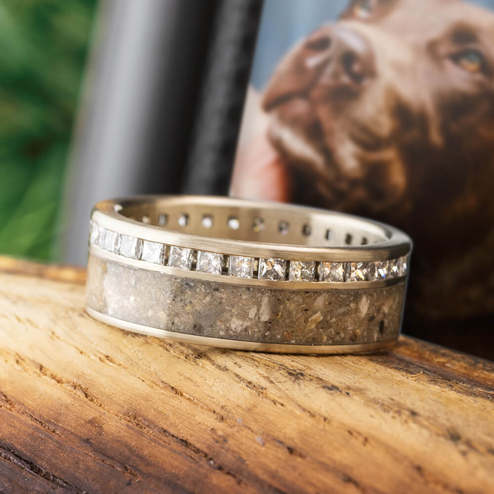 Memorial Eternity Ring with Pet Ashes