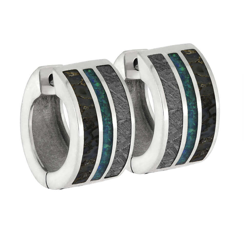 Huggie Earrings with Gibeon Meteorite