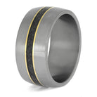 Wedding Band for Men with Sapphire Inlay