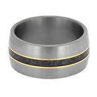 Titanium Ring with Gold Pinstripes