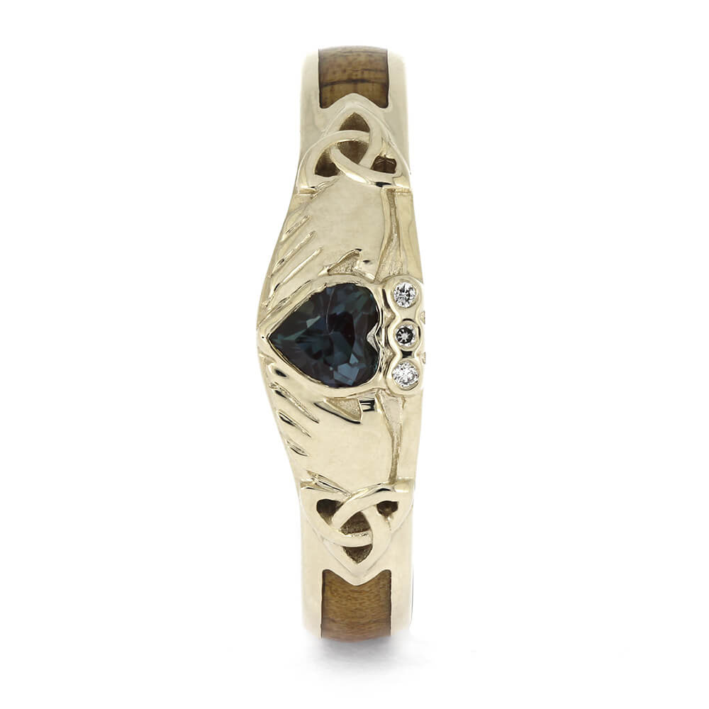 Celtic Trinity Ring with Wood Inlay