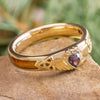 Celtic Ring with Alexandrite and Wood Inlay
