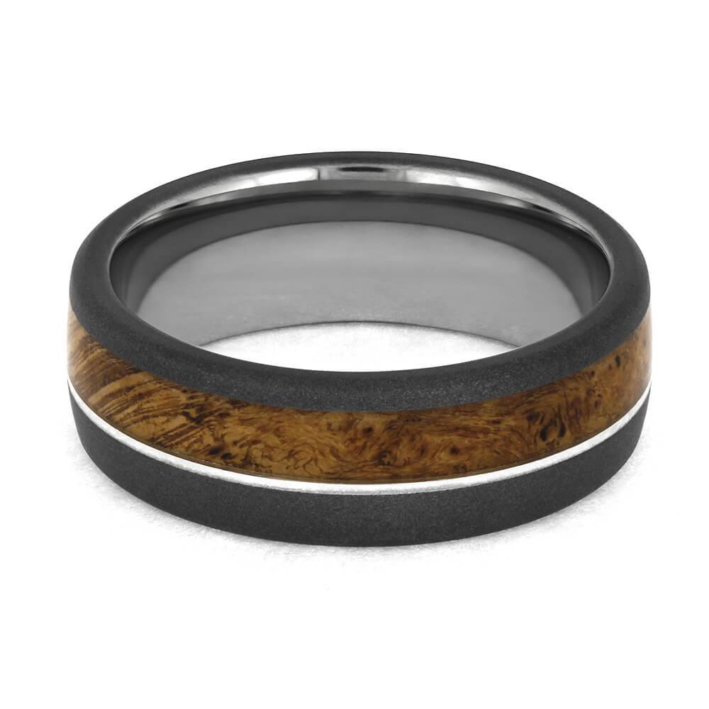 Titanium Wedding Band with Wood Inlay