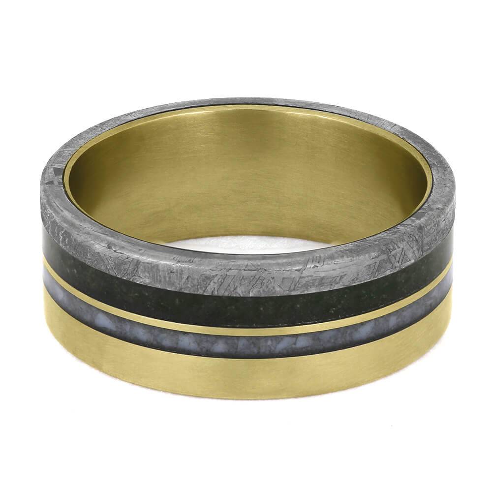 Yellow Gold Meteorite Wedding Band