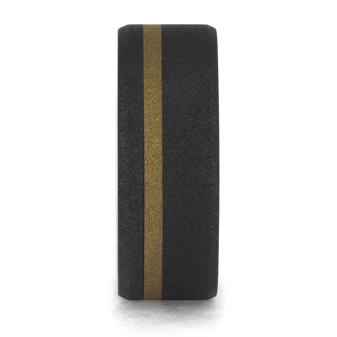 Yellow Gold and Titanium Sandblasted Ring