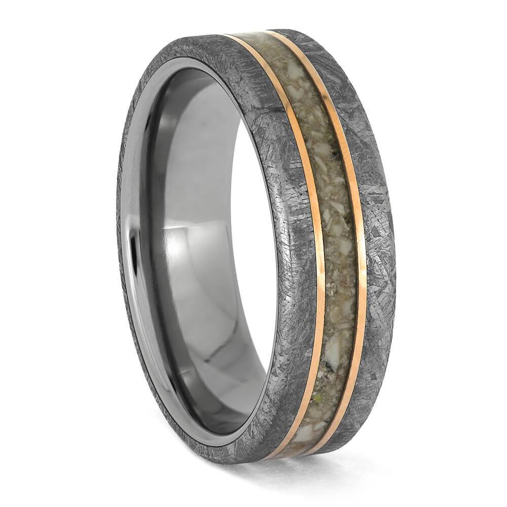 Memorial Ring with Rose Gold Pinstripes