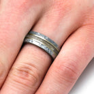 Cremains Ring with Meteorite
