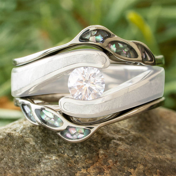 Unique Pearl Ring Guard or Shadow Band