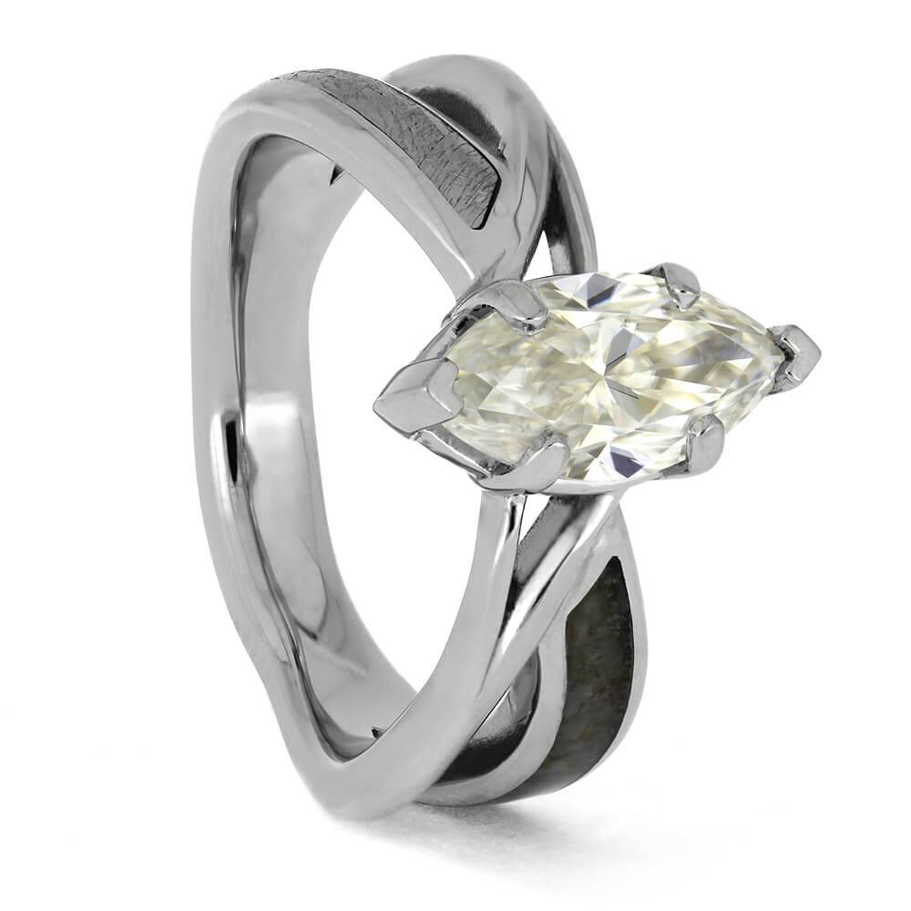 Fossil and Meteorite Engagement Ring
