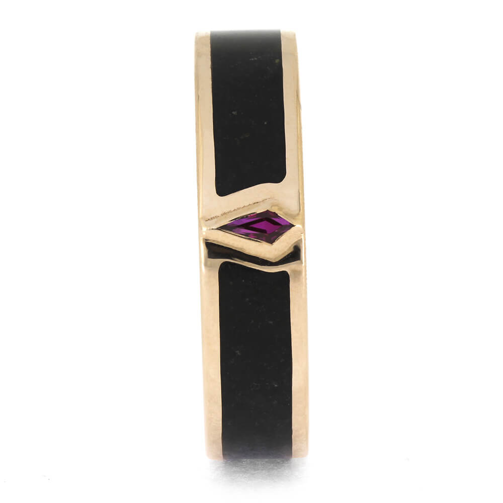 Black Jade and Ruby Wedding Band