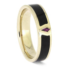 Black Jade Wedding Band with Ruby