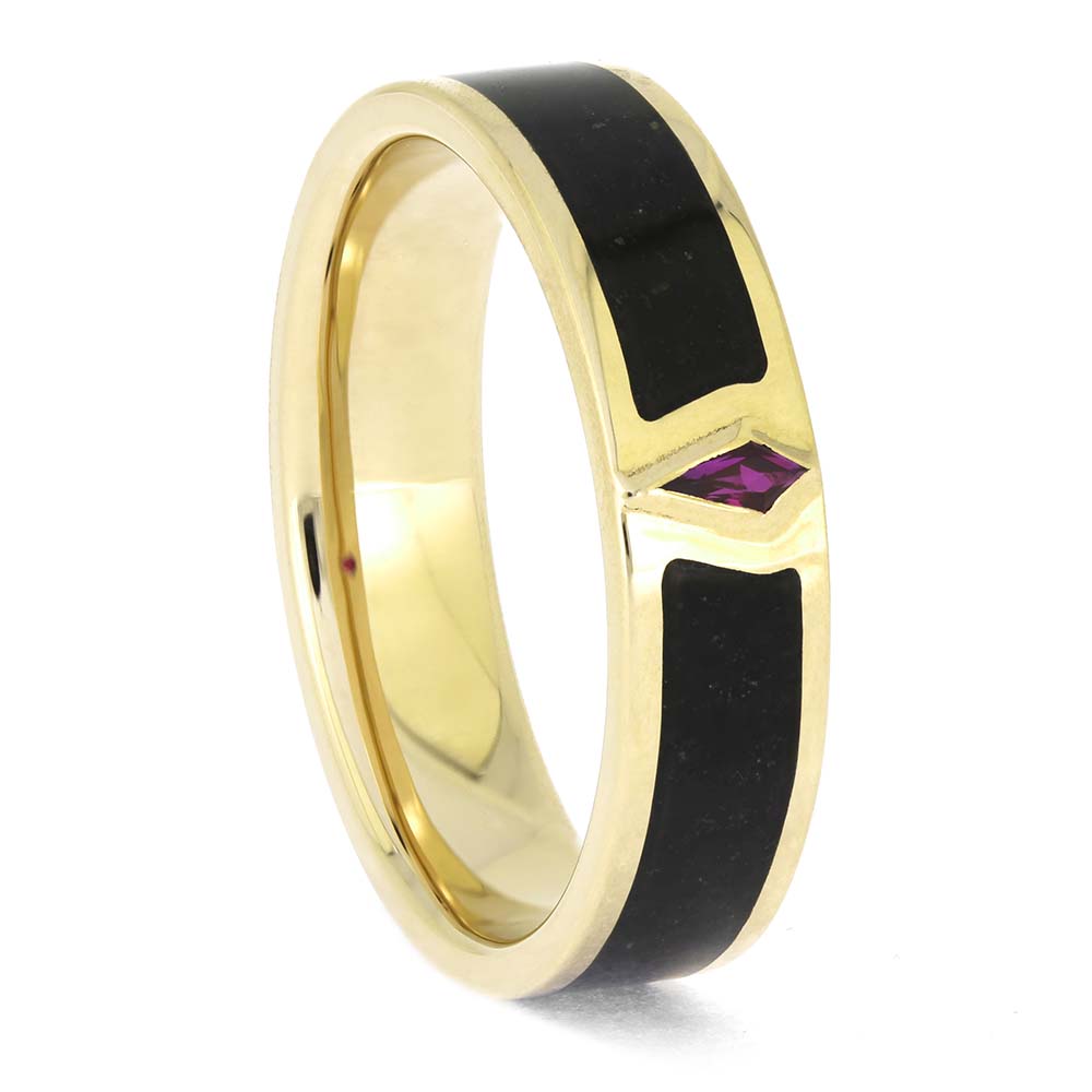 Black Jade Wedding Band for Men