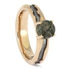 Moss Agate Ring with Meteorite