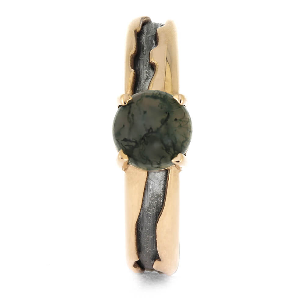 Moss Agate Ring in Rose Gold