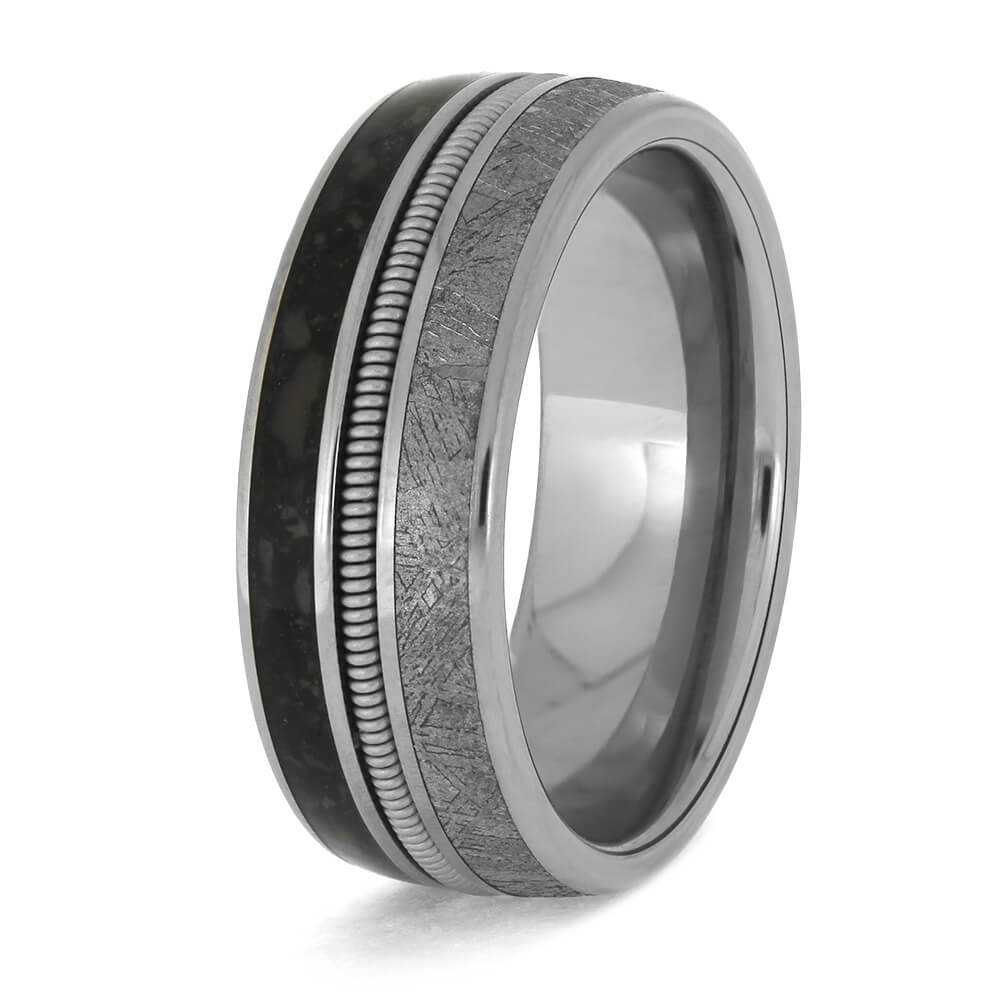 Meteorite and Fossil Ring for Musicians