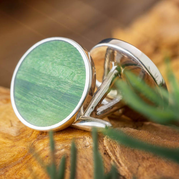 Green Wood Cuff Link Set