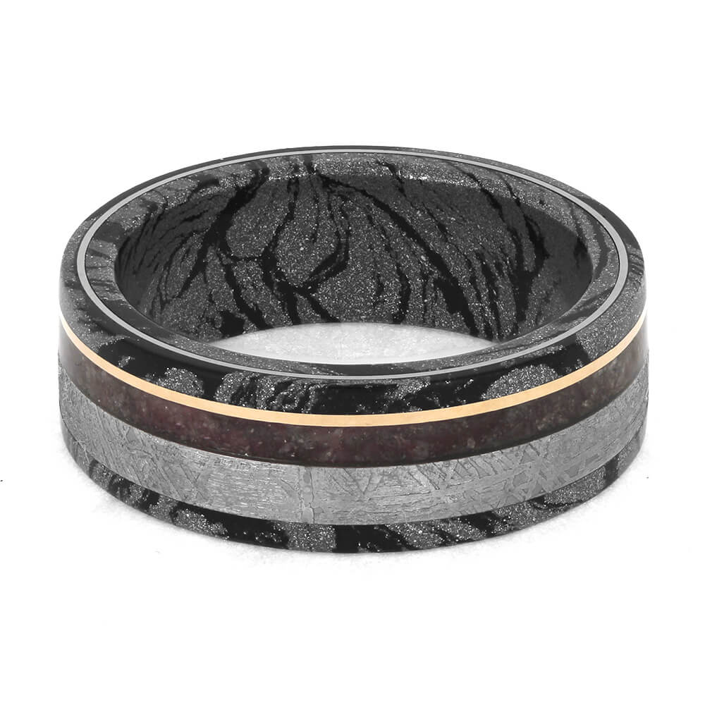 Mokume Gane Ring with Crushed Alexandrite