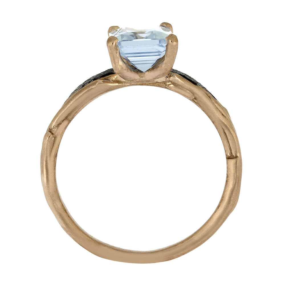 Rose Gold Engagement Ring with Aquamarine