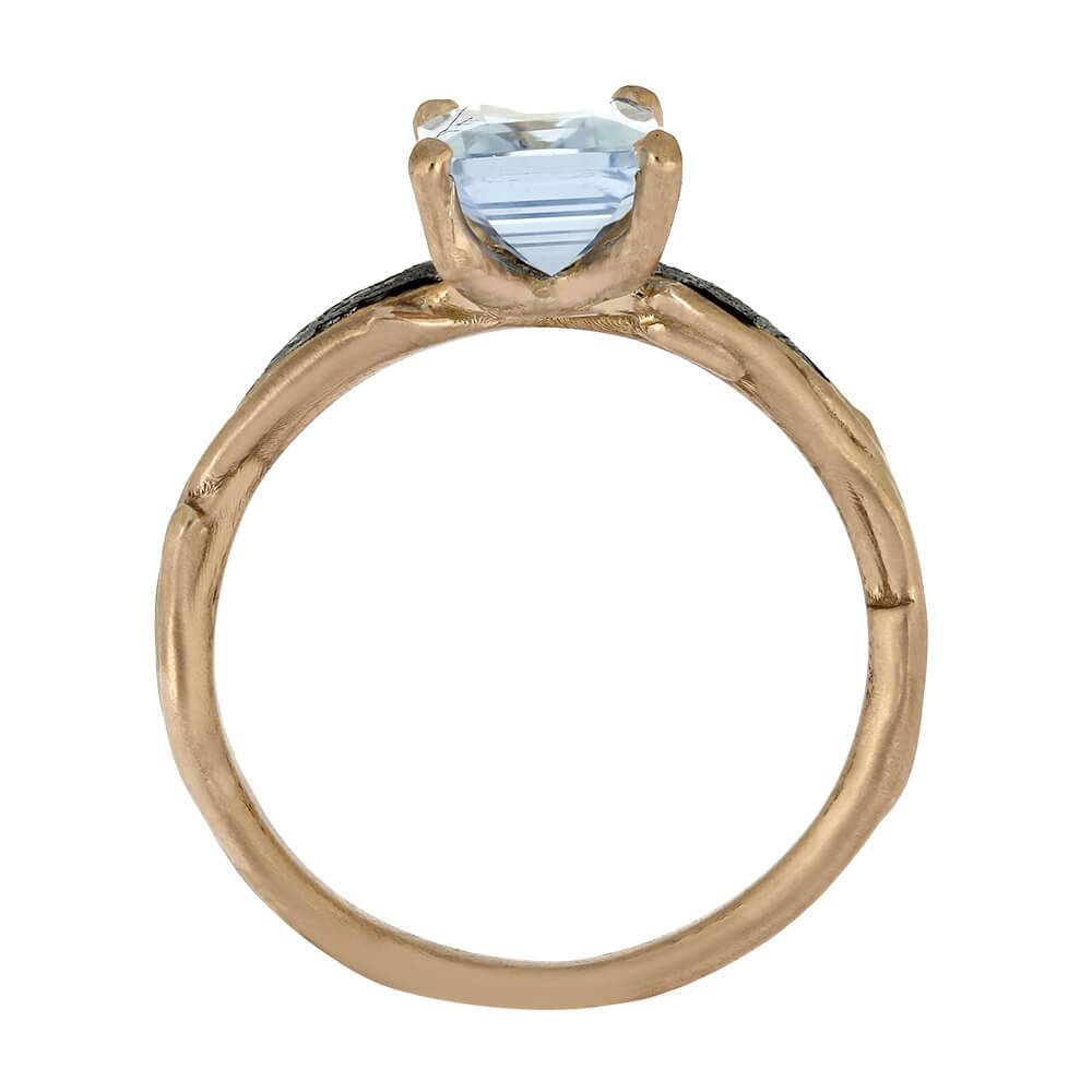 Rose Gold Engagement Ring with Aquamarine