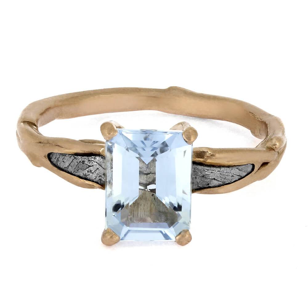 Aquamarine and Meteorite Solitaire