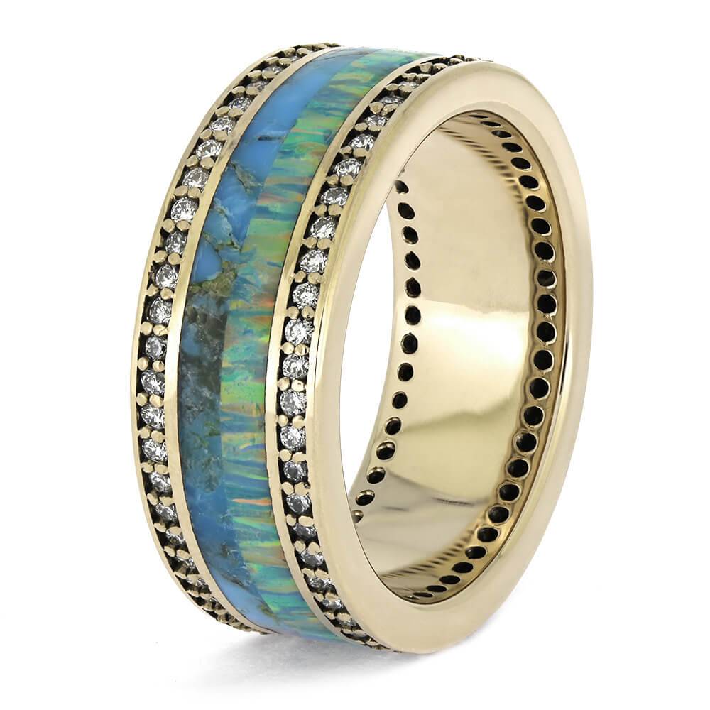 Double Inlay Eternity Band