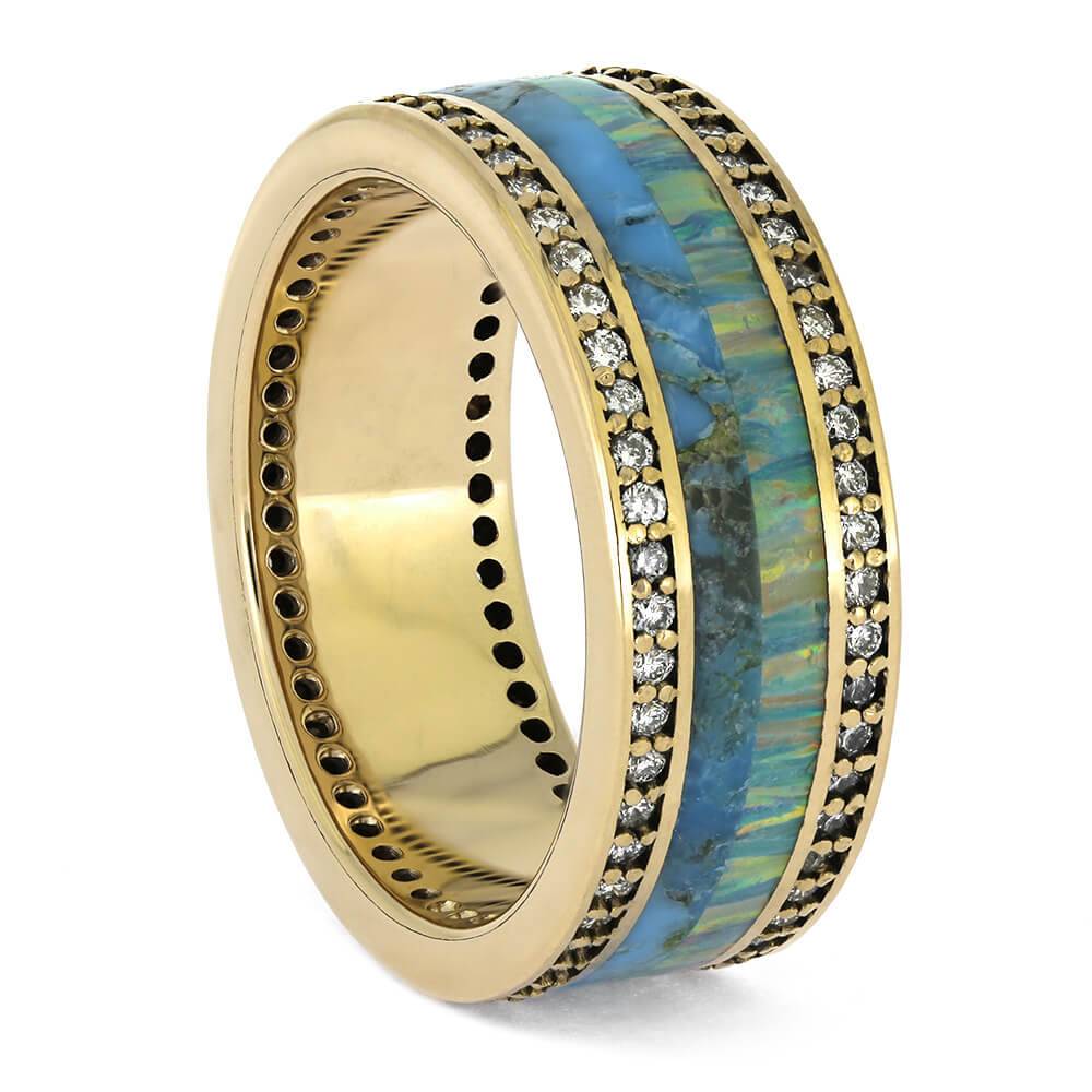Turquoise and Opal Wedding Band