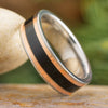 Blackwood Wedding Band with Rose Gold Pinstripes