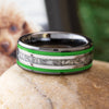 Green Memorial Ring with Enamel and Ashes