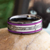 Purple Memorial Ring in Black Ceramic