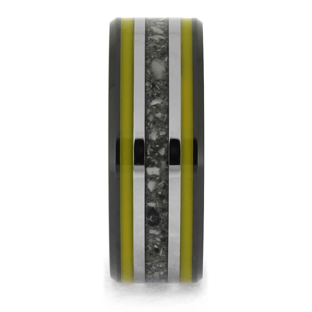 Yellow Enamel and Cremains Ring