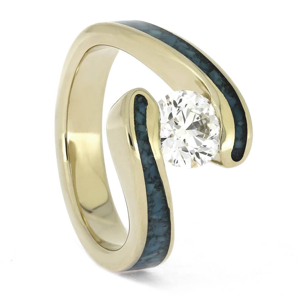 Diamond Engagement Ring with Turquoise