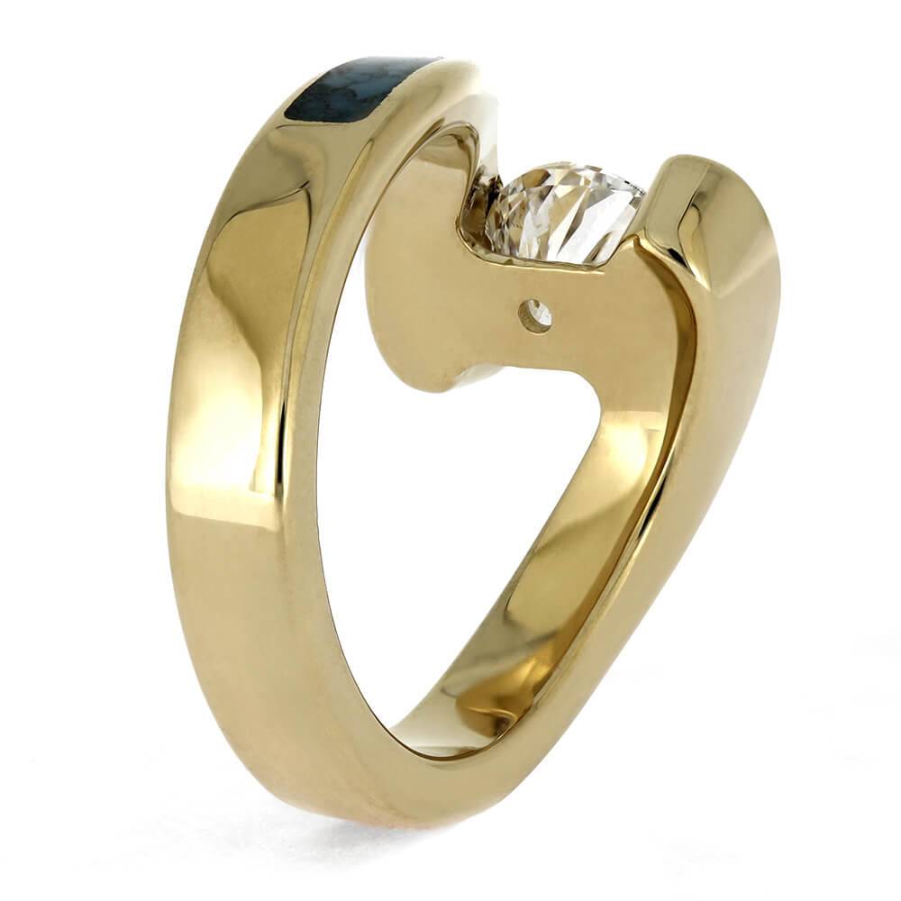 Diamond Solitaire with Turquoise