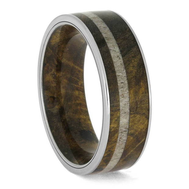 Buckeye Tree Ring with Antler