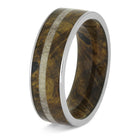 Antler Ring for Men with Buckeye Burl Wood