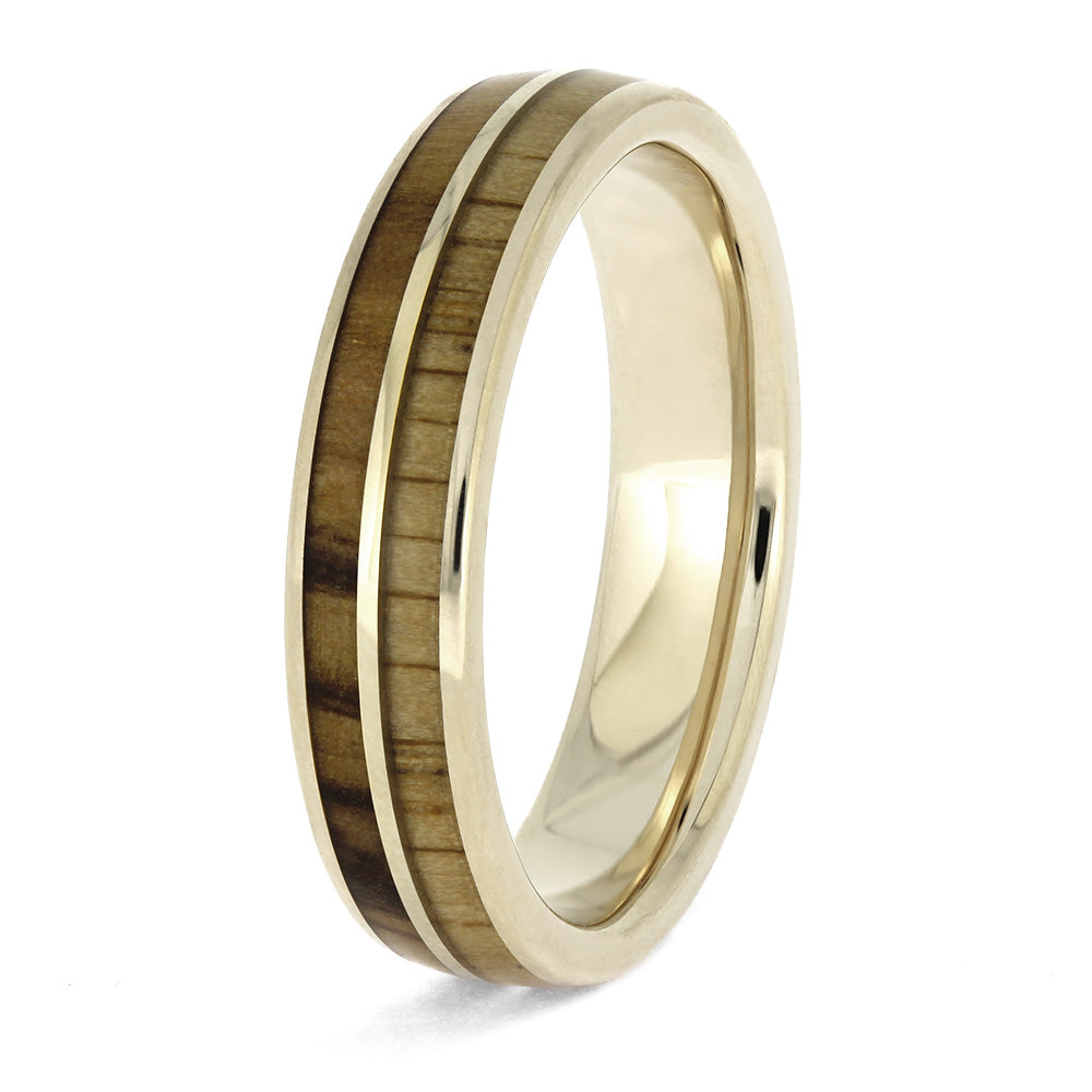 Wooden Ring with White Gold