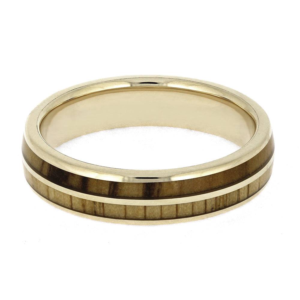 White Gold and Oak Wedding Band