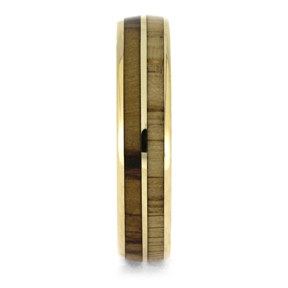 Wood Ring in 14k Yellow Gold