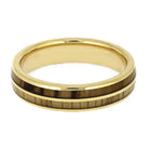 Wood Ring for Men in 14k Yellow Gold