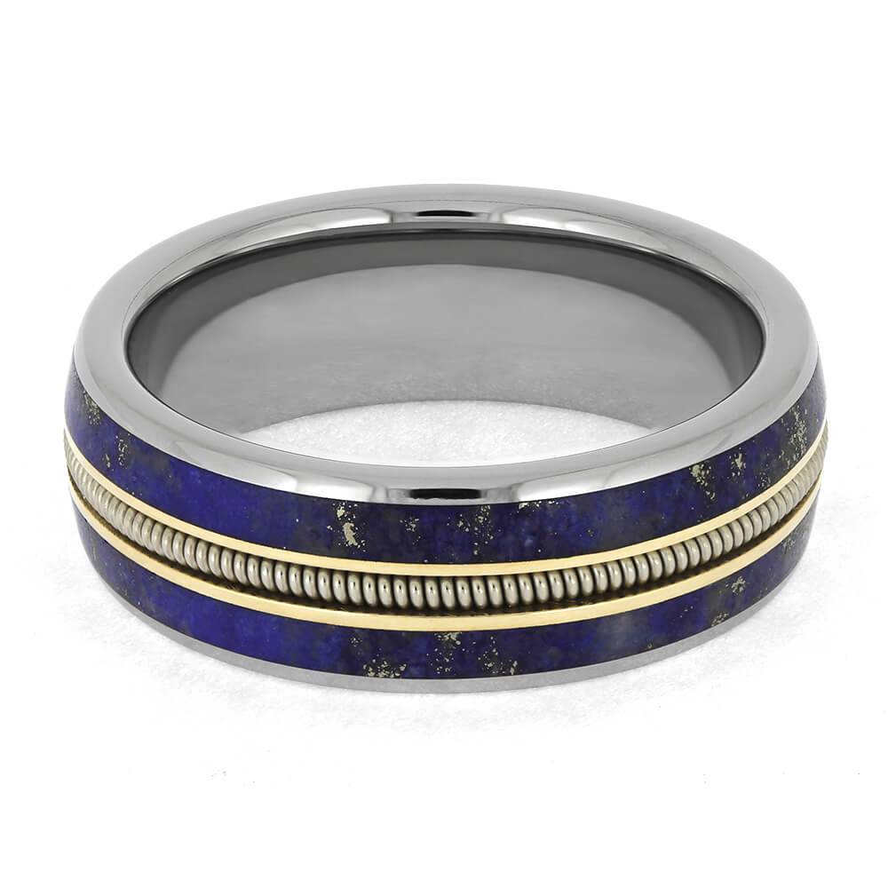 Titanium and Lapis Lazuli Wedding Band