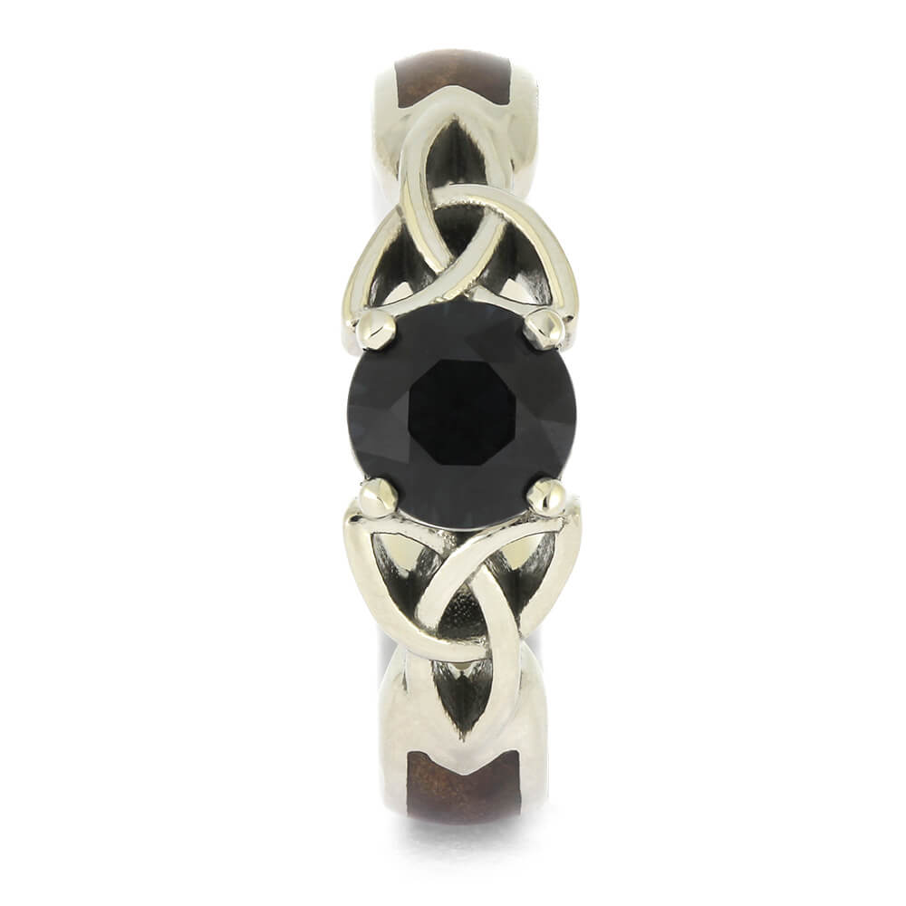Celtic Engagement Ring with Wood Inlays