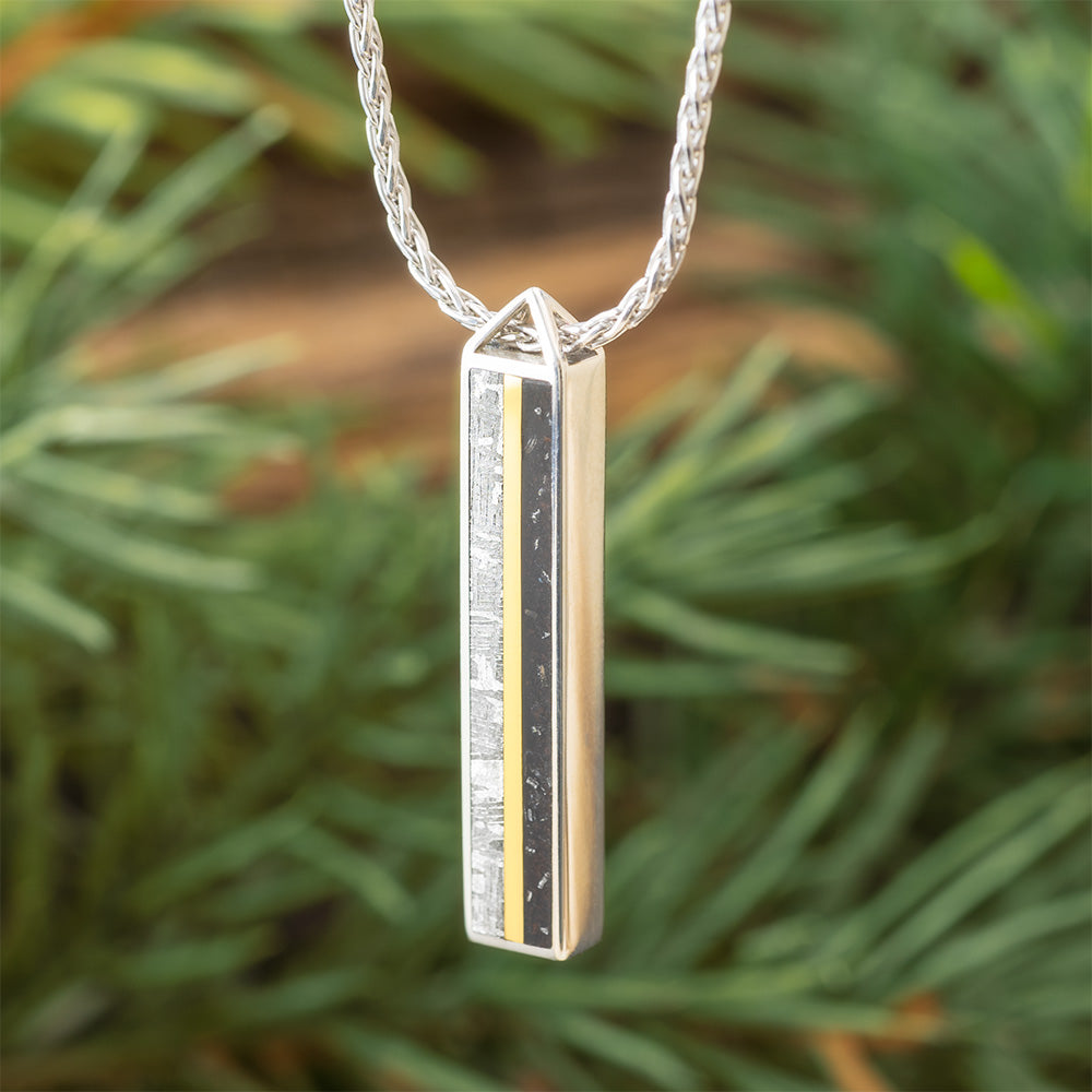 Meteorite and Stardust Pendant Necklace