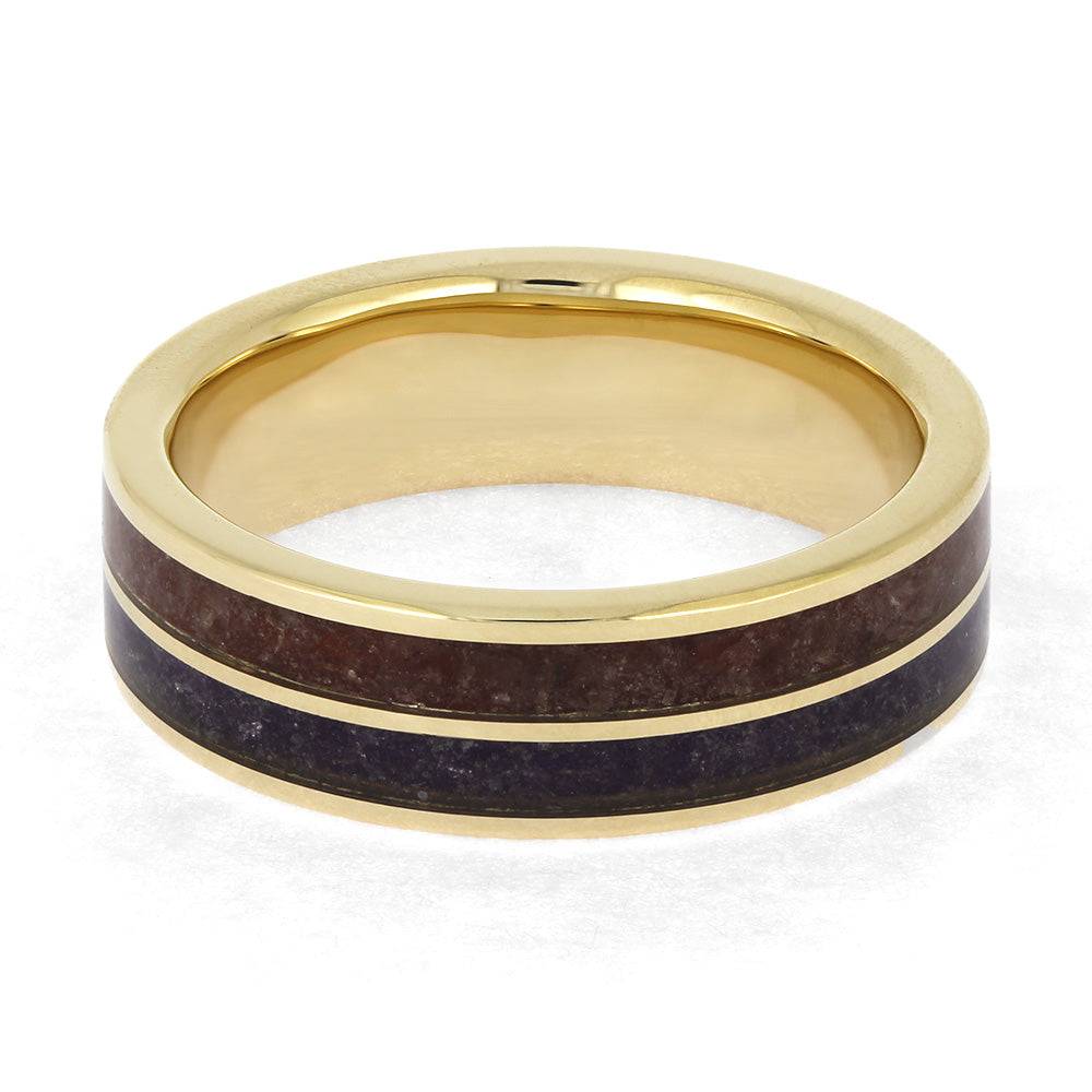 White Gold Wedding Band with Birthstones