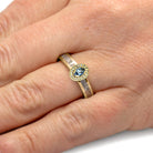 Blue Engagement Ring on Hand